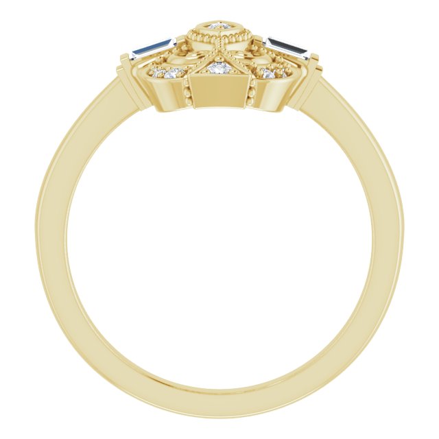14K Yellow 1/5 CTW Natural Diamond Vintage-Inspired Ring